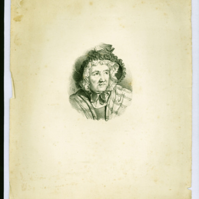SLM 8732 - Litografi, litet porträtt av äldre kvinna