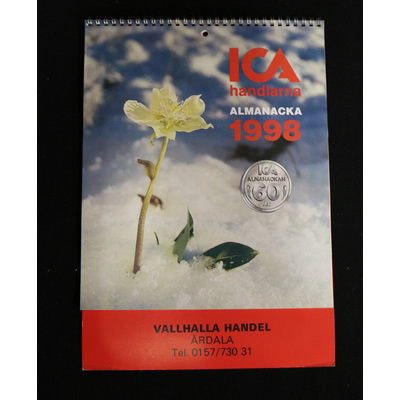 SLM 30396 - ICA-handlarnas almanacka 1998 från Vallhalla Lanthandel, Årdala