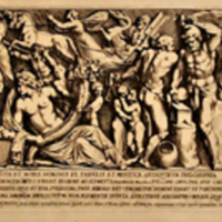 SLM 8517 33 - Kopparstick av Pietro Sancti Bartoli, skulpturer och monument i Rom 1693
