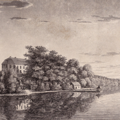 SLM 15897 - Akvatint, Hofsta i Björkviks socken 1825