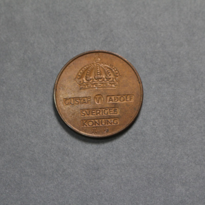 SLM 16785 - Mynt, 5 öre bronsmynt typ I 1958, Gustav VI Adolf