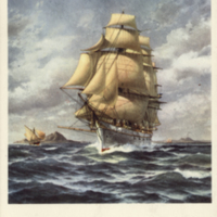 SLM P09-846 - Vykort, skeppet Freja, efter målning av Jacob Hägg