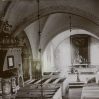 SLM P2013-331 - Stora Malms kyrka, interiör år 1905, i samband med Gwendolen Fleetwoods konfirmation