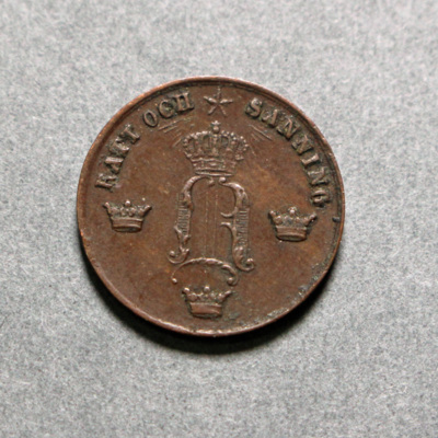 SLM 16689 - Mynt, 1/2 öre bronsmynt 1858, Oscar I