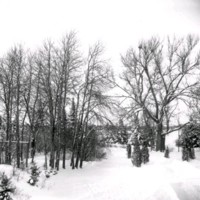 SLM Ö652 - Landskap i snö vid Ökna säteri i Floda socken
