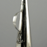 SLM 12444 - Megafon av silver, delvis förgylld, tillverkad av Johan Mauritz Corth år 1860