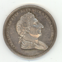 SLM 5808 3 - Medalj av silver, slagen 1844 i samband med Karl XIV Johans död och begravning