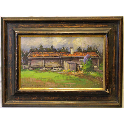 SLM 8243 - Oljemålning, gården Narven i Östra Vingåker, målad av Esther Kjerner (1873-1952)