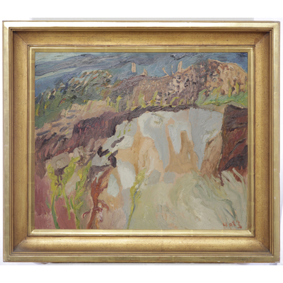 SLM 27994 - Oljemålning, landskap med stenbrott, Felix Hatz