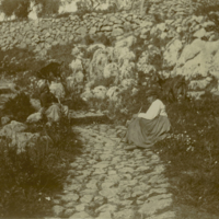 SLM P09-2006 - Människor med get, Anacapri, Capri omkring år 1904
