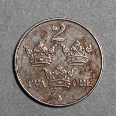 SLM 12597 57 - Mynt, 2 öre järnmynt 1919, Gustav V