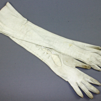SLM 9610 - Långa vita handskar av sämskskinn