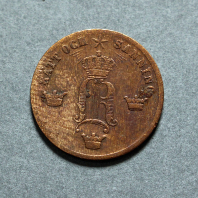 SLM 16687 - Mynt, 1/2 öre bronsmynt 1858, Oscar I