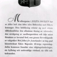 SLM M027133 - Gratulationskort, Kungahyllning 1947.