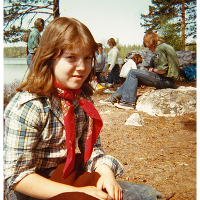 SLM D05-536 - Helene Hultberg på scoutläger, sent 1970-tal