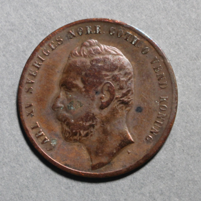 SLM 12597 10 - Mynt, 2 öre bronsmynt 1861, Karl XV