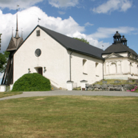 SLM D10-388 - Husby-Oppunda kyrka, exteriör från sydväst.