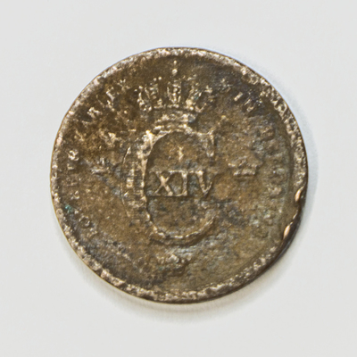 SLM 59477 22 - Mynt av koppar, 1/3 skilling 183?, Karl XIV Johan, från Strängnäs