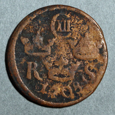 SLM 16866 - Mynt, 1/6 öre kopparmynt typ I 1708, Karl XII