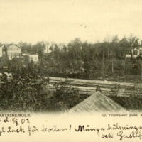 SLM M023043 - Vykort: Villastaden Katrineholm, järnvägsstation, 1903