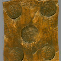 SLM 15464 1 - Fyrkantigt kopparmynt, 17,2 x 18,3 cm, valör 1 daler silvermynt, Ulrika Eleonora 1720