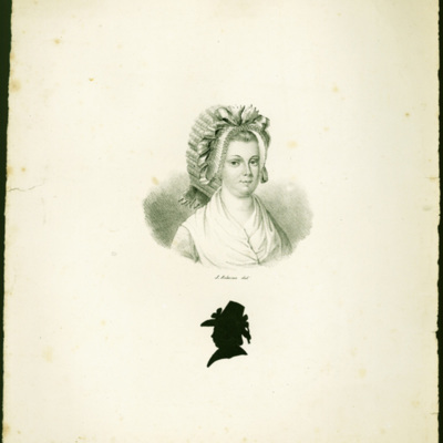 SLM 8724 - Litografi, kvinnoporträtt av J. S. Salmson