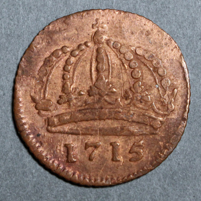 SLM 16240 - Mynt, 1 daler kopparmynt, nödmynt typ I 1715, Karl XII