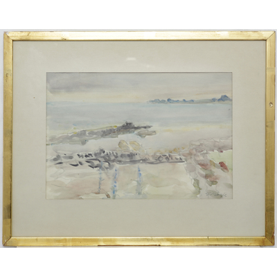SLM 27948 - Akvarell, kustlandskap, Gideon Börje