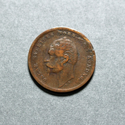 SLM 16674 - Mynt, 1 öre bronsmynt 1856, Oscar I
