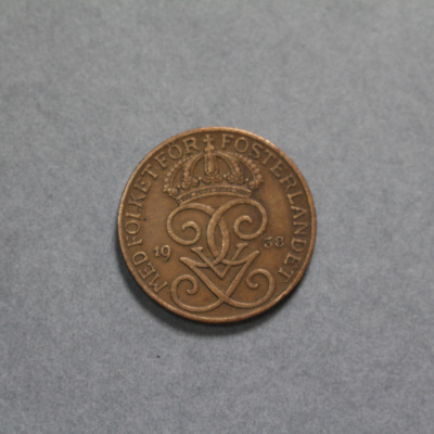 SLM 16752 - Mynt, 5 öre bronsmynt 1938, Gustav V