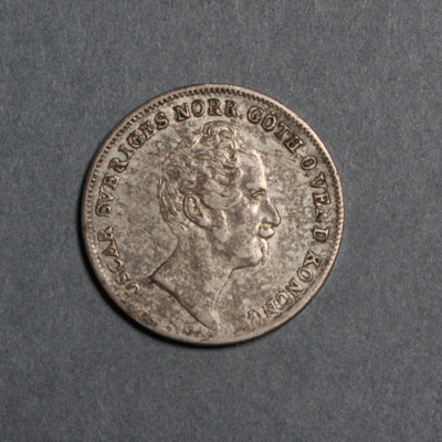 SLM 16616 - Mynt, 1/4 riksdaler silvermynt 1848, Oscar I