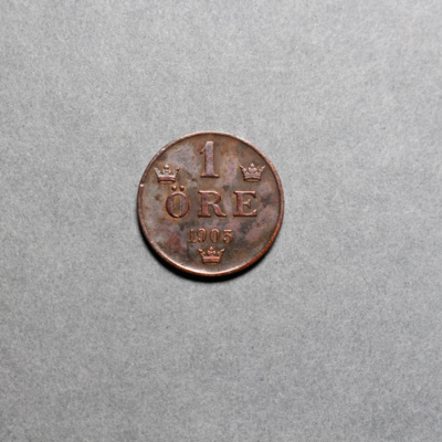 SLM 12597 30 - Mynt, 1 öre, bronsmynt 1903, Oscar II