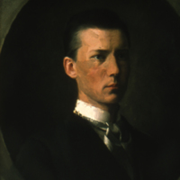 SLM 29203 - Porträtt, ung man, troligen självporträtt av Emil Österman daterat 1894