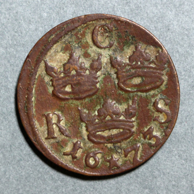 SLM 16194 - Mynt, 1/6 öre kopparmynt 1673, Karl XI