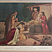 SLM 30075 2 - Skolplansch - Jesus besökes av vise män från Österlanden