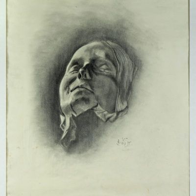 SLM 24215 - Teckning, mask, av Adolf Stern 1901