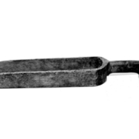 SLM 2675 - Skovel av aspträ, kort skaft, från Sävsundet i Bälinge socken