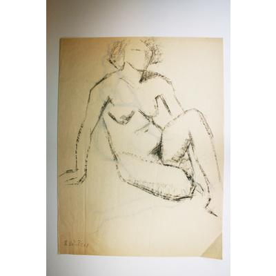 SLM 50054 1-2 - Krokiteckningar av Bodil Güntzel (1903-1998), motiv med sittande kvinnor