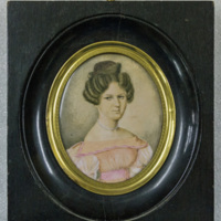 SLM 24562 - Miniatyr, pastellteckning, kvinnoporträtt
