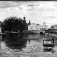 SLM A29-214 - Tavla 'Vid Stadsbron år 1893'.