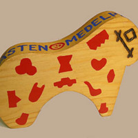 SLM 9365 1 - Timmerhäst av trä, souvenir från Medelpad