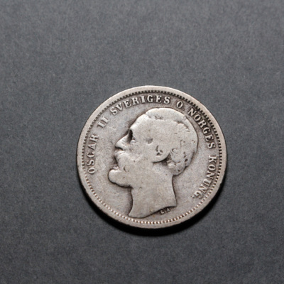 SLM 8368 - Mynt, 1 krona silvermynt 1875, Oscar II