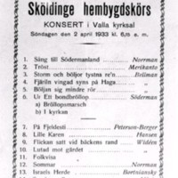 SLM M031312 - Program vid Sköldinge hembygdskörs konsert.