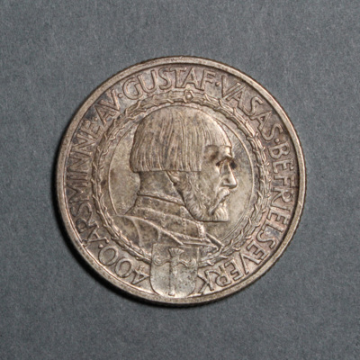 SLM 12597 52 - Mynt, 2 kronor silvermynt typ II 1921, Gustav V