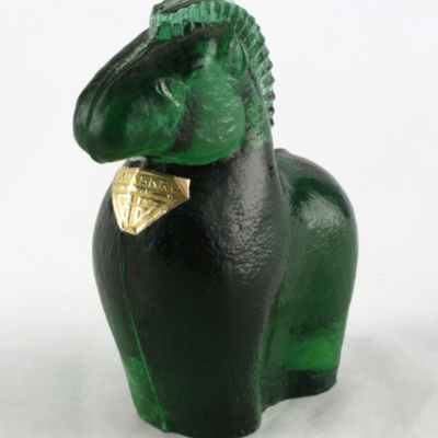 SLM 9538 - Häst av grönt glas, Gullaskruf, 1950-tal