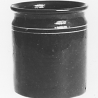 SLM 24491 - Rak cylindrisk kruka, dekorerad med två vita ränder, Upsala-Ekeby AB