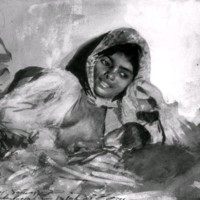 SLM M035147 - Zigernska, akvarell av Anders Zorn 1885