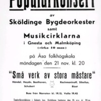 SLM M031360 - Annons, Populärkonsert av Sköldinge Bygdeorkester.