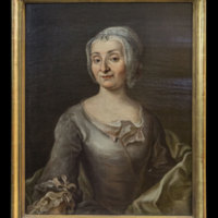SLM 5742 - Oljemålning, porträtt av Margareta Schepner f. Wigelstierna (1683 - 1768).