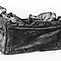 SLM 1101 - Reskoffert av läder, med botten och spjälor av trä